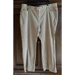 Talbots Pants Corduroy Size 24W Straight Tan Stretch